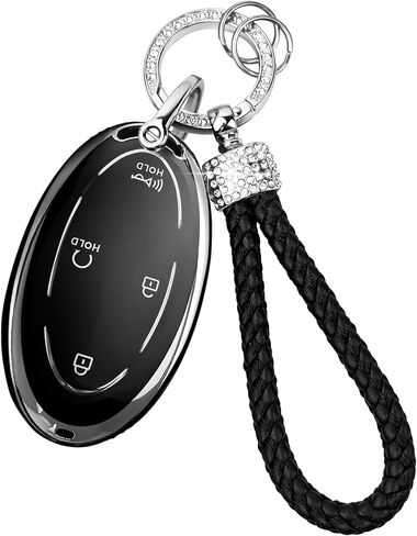 غطاء مفتاح من مادة TPU من Diamond Rope - حماية كاملة 360 درجة لعام 2022 2023 2024 2025 2026 Hyundai Elantra، Sonata، Ioniq 6، Santa Fe، Tucson، Kona (رمادي ذهبي، 5 أزرار) in Saudi Arabia
