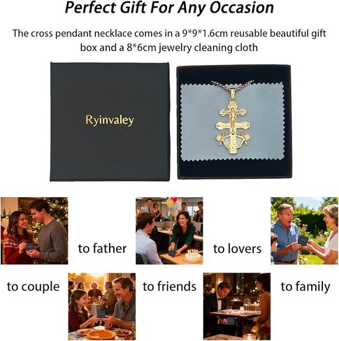 Cross Necklace for Men,18k Gold Plated Necklace,Silver Gold Stainless Steel Men's Jesus Cross Pendant Necklaces,2.5mm Box Chain 24 Inch in Saudi Arabia