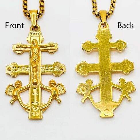 Cross Necklace for Men,18k Gold Plated Necklace,Silver Gold Stainless Steel Men's Jesus Cross Pendant Necklaces,2.5mm Box Chain 24 Inch in Saudi Arabia