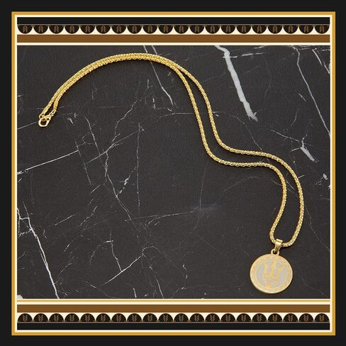 Quelay Percy Jackson Necklace Golden Poseidon Trident Pendant, 24'' Etched in Metal Greek Mythology Amulet Jewelry Percy Jackson Merch Stuff Greek National Day Birthday Party Favor Gifts for Boys Men in Saudi Arabia