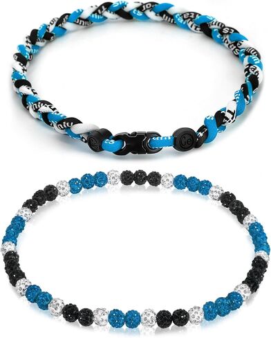 2 Pack 18inch Baseball Necklace for Men, Baseball Beaded Necklace, Sport Nylon Tri-Braided Rope Accessory in Saudi Arabia
