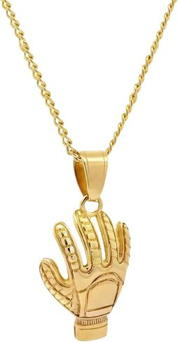FlowX Jewelry The Keeper Necklace, Goalkeeper Glove Pendant and Chain, 18k Gold Plated Stainless Steel in Kuwait