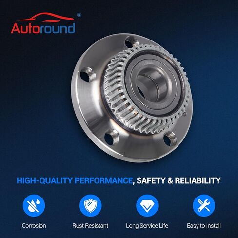 Autoround 512012 Rear Wheel Bearing and Hub Assembly Compatible with Audi TT 2000-2006, Volkswagen Jetta 1999-2005, Beetle 1998-2010, Golf 1998-2005, Golf City 2007-2009, 5 Lug w/ABS, Set of 2 in Saudi Arabia