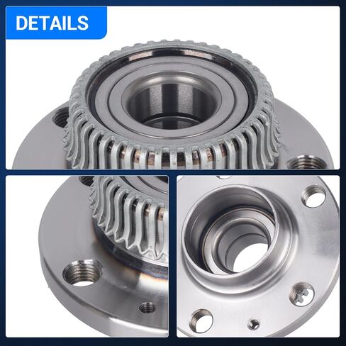 Autoround 512012 Rear Wheel Bearing and Hub Assembly Compatible with Audi TT 2000-2006, Volkswagen Jetta 1999-2005, Beetle 1998-2010, Golf 1998-2005, Golf City 2007-2009, 5 Lug w/ABS, Set of 2 in Saudi Arabia