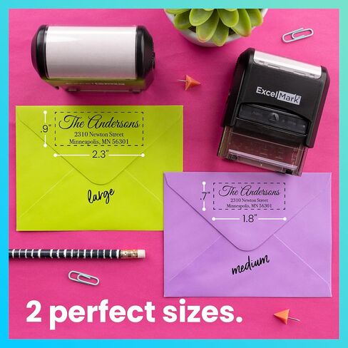 ExcelMark Personalized Return Address Stamp – Custom Self Inking Rubber Stamp (Large, Great Vibes) in Saudi Arabia