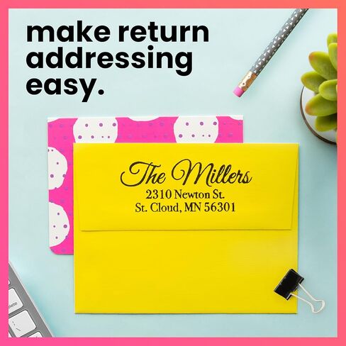 ExcelMark Personalized Return Address Stamp – Custom Self Inking Rubber Stamp (Large, Great Vibes) in Saudi Arabia