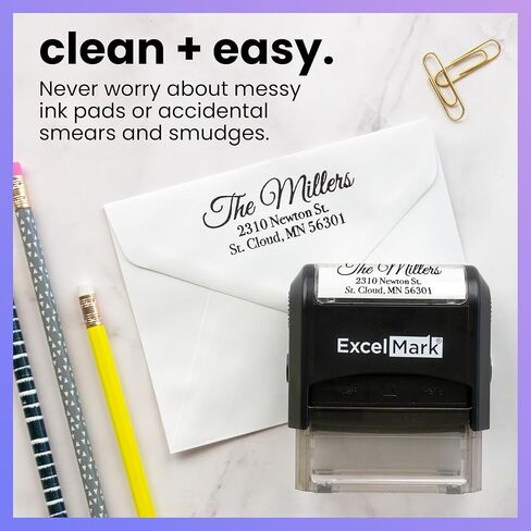 ExcelMark Personalized Return Address Stamp – Custom Self Inking Rubber Stamp (Large, Great Vibes) in Saudi Arabia