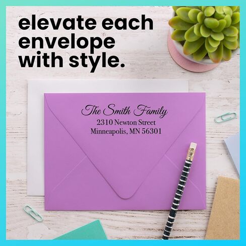 ExcelMark Personalized Return Address Stamp – Custom Self Inking Rubber Stamp (Large, Great Vibes) in Saudi Arabia