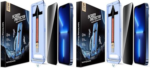 MAGIC JOHN 2 Pack for iPhone 13 Pro Max/iPhone 14 Plus 6.7 inch Privacy Glass Screen Protector, Auto Dust-Elimination Installation, Bubble Free, Easy Installation in Saudi Arabia