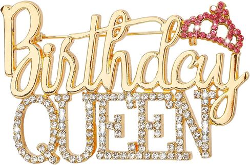 Birthday Brooch Pins for Women Birthday Queen Pin, It's My Birthday Pin Shiny Bling Rhinestone Lapel Pin Brooches Gift for Birthday Party Supplies Decoration in Saudi Arabia