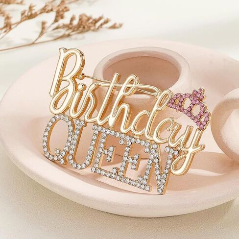Birthday Brooch Pins for Women Birthday Queen Pin, It's My Birthday Pin Shiny Bling Rhinestone Lapel Pin Brooches Gift for Birthday Party Supplies Decoration in Saudi Arabia