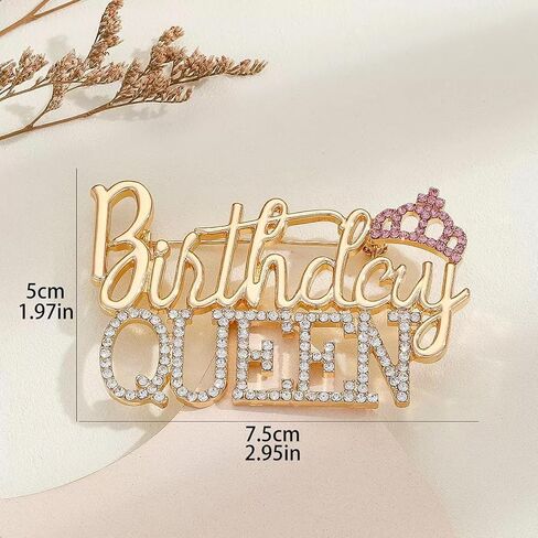 Birthday Brooch Pins for Women Birthday Queen Pin, It's My Birthday Pin Shiny Bling Rhinestone Lapel Pin Brooches Gift for Birthday Party Supplies Decoration in Saudi Arabia