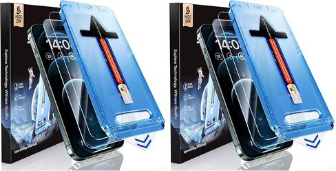 MAGIC JOHN 2 Pack for iPhone 12 Pro Max 6.7 inch Tempered Glass Screen Protector, Auto Dust-Elimination Installation, Bubble Free, HD Clear, Easy Installation in Saudi Arabia