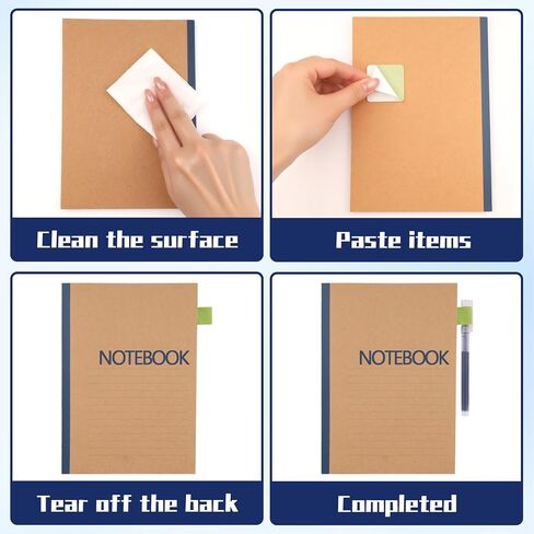 Pen Loop Holder Combo Kit for Notebook - 10 Colors Self-Adhesive Stick on Pen Holder with Extra 2 Pens Clips & 1 Leather Bookmarks, Self-Adhesive Pens Loop Holders for Notebooks, Planners Tablets in Kuwait