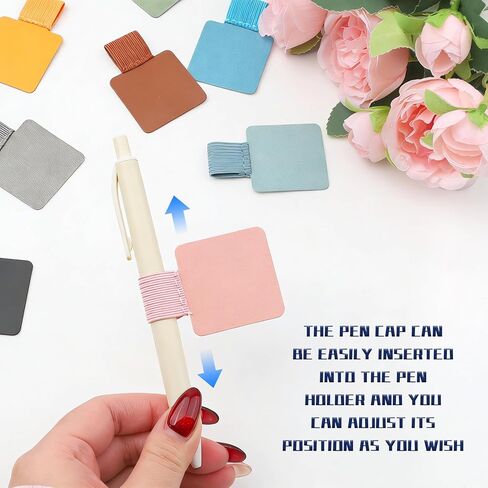 Pen Loop Holder Combo Kit for Notebook - 10 Colors Self-Adhesive Stick on Pen Holder with Extra 2 Pens Clips & 1 Leather Bookmarks, Self-Adhesive Pens Loop Holders for Notebooks, Planners Tablets in Kuwait