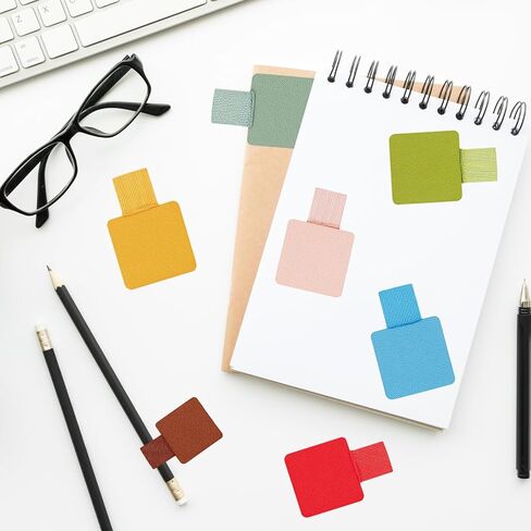 Pen Loop Holder Combo Kit for Notebook - 10 Colors Self-Adhesive Stick on Pen Holder with Extra 2 Pens Clips & 1 Leather Bookmarks, Self-Adhesive Pens Loop Holders for Notebooks, Planners Tablets in Kuwait