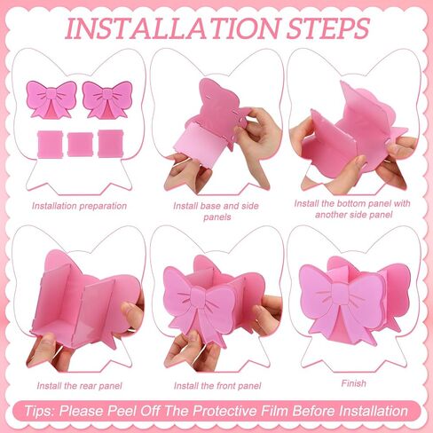 2 Pcs Pink Bows Pen Holder Cute Bow Pencil Holder for Desk Pink Coquette Bow Acrylic Pen Holders Pi-nk Desk Pencil Holders Makeup Brush Hold-ers for Room Bedroom Dorm Office Tabletop Decor in Kuwait