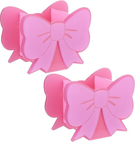 2 Pcs Pink Bows Pen Holder Cute Bow Pencil Holder for Desk Pink Coquette Bow Acrylic Pen Holders Pi-nk Desk Pencil Holders Makeup Brush Hold-ers for Room Bedroom Dorm Office Tabletop Decor in Kuwait