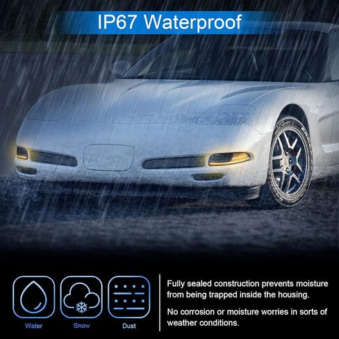 LED Front Corner Light Compatible with Corvette C5 1997-2004, Smoke Bumper Turn Signal Parking Lights Lamps Replacement 10301357, 10301356 in Kuwait