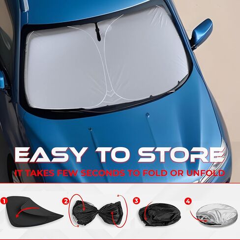 Autotech Park Foldable Sunshade Compatible with 2005-2015 Nissan Xterra, UV Reflective and Easy Storage, Custom-fit Car Windshield Sun Shade in Saudi Arabia