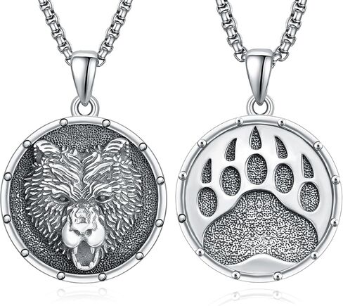 Palpitate Viking Necklace for Men 925 Sterling Silver Animal & Sun Pendant Norse Jewelry Gift for Father Son Boyfriend Brother in Saudi Arabia