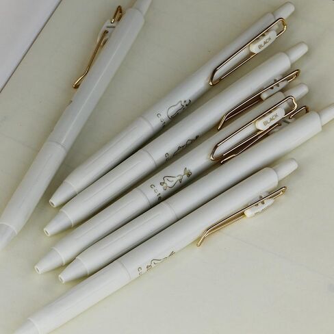 0.35 Retractable Gel Pen Set - 0.35mm Ultra Fine Smear-Proof Black Ink,Cute Kawaii Animal Stationery for Doodle & Note Taking (Pack of 8) in Saudi Arabia