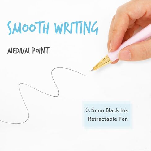 أقلام ذهبية جميلة باللون الوردي والأخضر، 10 عبوات، كتابة سلسة، مجموعة أقلام جل باستيل، أفضل أقلام الهدايا الملونة، قلم تدوين الحبر الأسود مقاس 0.5 مم، لوازم مكتبية للنساء والرجال in Kuwait