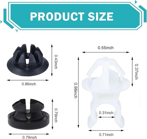 3PCS Car Hood Support Prop Rod Clips, Hood Rod Grommet Clip Compatible with Accord Odyssey, Auto Engine Hood Holder Clips Replaces 91503-SS0-003, 91604-SD2-013 in Kuwait