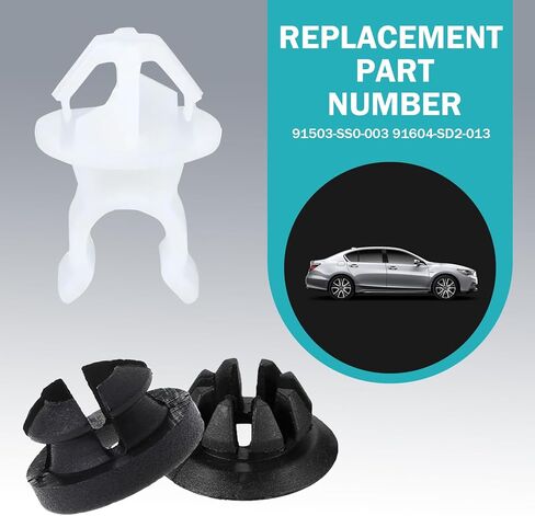 3PCS Car Hood Support Prop Rod Clips, Hood Rod Grommet Clip Compatible with Accord Odyssey, Auto Engine Hood Holder Clips Replaces 91503-SS0-003, 91604-SD2-013 in Kuwait