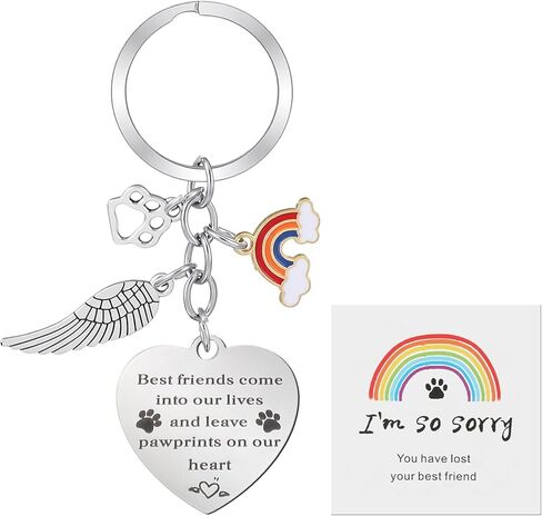 Dog Memorial Keychain for Loss of Dog Sympathy Gift, Best Friend Come into My Life and Leave Pawprints on Our Heart Pet Memorial Keychain for Remembrance with Paw Prints Charm in Saudi Arabia