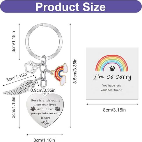 Dog Memorial Keychain for Loss of Dog Sympathy Gift, Best Friend Come into My Life and Leave Pawprints on Our Heart Pet Memorial Keychain for Remembrance with Paw Prints Charm in Saudi Arabia