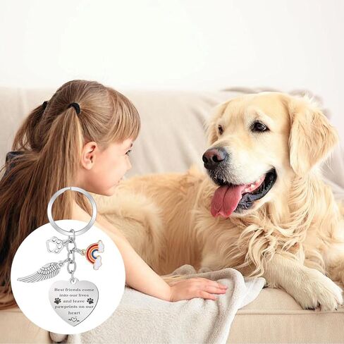 Dog Memorial Keychain for Loss of Dog Sympathy Gift, Best Friend Come into My Life and Leave Pawprints on Our Heart Pet Memorial Keychain for Remembrance with Paw Prints Charm in Saudi Arabia