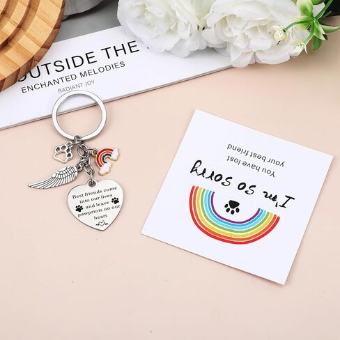 Dog Memorial Keychain for Loss of Dog Sympathy Gift, Best Friend Come into My Life and Leave Pawprints on Our Heart Pet Memorial Keychain for Remembrance with Paw Prints Charm in Saudi Arabia