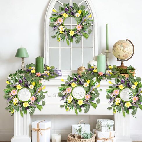 8 قطع من أكاليل شموع الربيع، إكليل زهور الأقحوان الاصطناعي الصغير مقاس 3.6 بوصة للشموع الدعامة، تزيين خزانة المطبخ في الربيع والصيف، ديكور الطاولة، حامل شمعدان لحفلات الزفاف in Kuwait