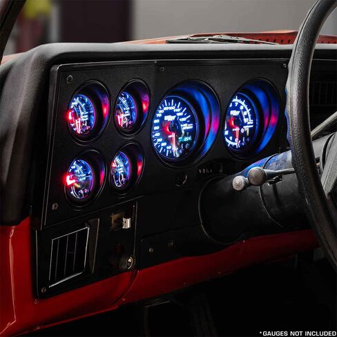 GlowShift 6 Gauge Cluster Dashboard Panel Pod Compatible with Chevrolet Chevy GMC Suburban 1973-1991 - Direct Fit - Factory Replacement - ABS Plastic - Mounts (4) 2-1/16" & (2) 3-3/4" Gauges in Saudi Arabia