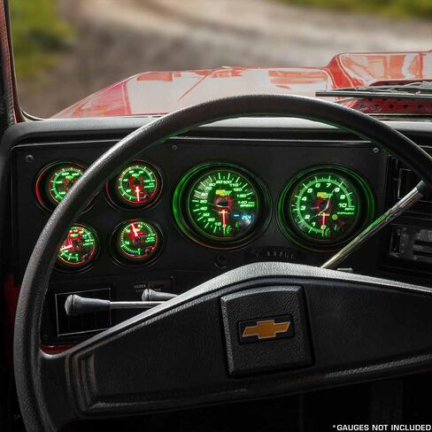 GlowShift 6 Gauge Cluster Dashboard Panel Pod Compatible with Chevrolet Chevy GMC Suburban 1973-1991 - Direct Fit - Factory Replacement - ABS Plastic - Mounts (4) 2-1/16" & (2) 3-3/4" Gauges in Saudi Arabia