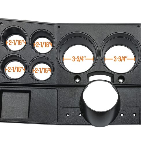 GlowShift 6 Gauge Cluster Dashboard Panel Pod Compatible with Chevrolet Chevy GMC Suburban 1973-1991 - Direct Fit - Factory Replacement - ABS Plastic - Mounts (4) 2-1/16" & (2) 3-3/4" Gauges in Saudi Arabia