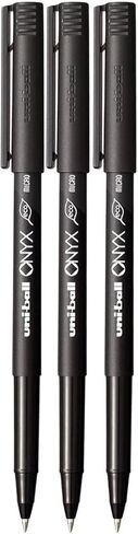 ONYX Rollerball Pen, Micro Point (0.5mm), Assorted Colors, Black/Blue/Red Ink, 6 Count, Bundle with Plastic Reusable Pouch in Saudi Arabia