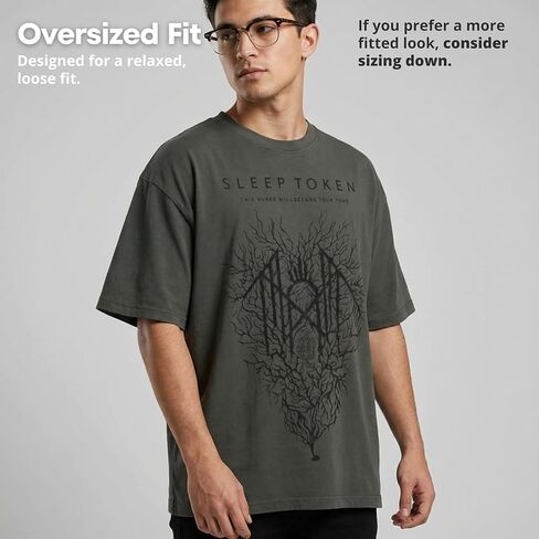 Sleep Token Become Your Tomb Sigil Oversized Boxy Fit Limited Edition Grey Wash T-Shirt Officially Licensed in Saudi Arabia