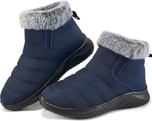 Alicegana Snow Boots for Women Winter: Warm Fur Lined Ankle booties Waterproof Slip On shoes Insulated Non Slip Boots Outdoor in Kuwait