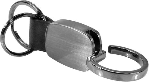 AU-TOMOTIVE GOLD Compatible With Metal with Genuine Leather Accent Key Chain for Acura (Gunmetal) in Saudi Arabia