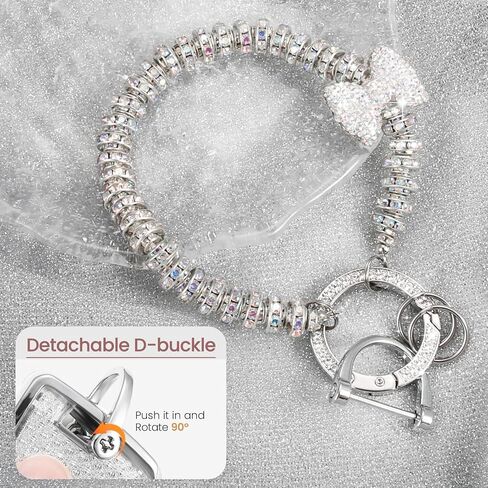for Cadillac Key Fob Cover with Fashionable Zirconia Wristlet KeyChain, Enchanting Diamond Patterns Soft Case for Escalade ATS XT4/5/6 XTS CT5/6 ESV (White, B2) in Saudi Arabia
