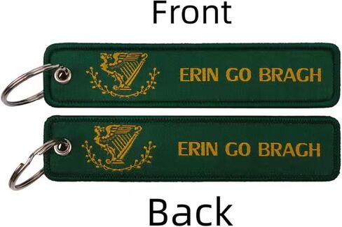 Pinstant Erin go Bragh Braugh Ireland Forever Eire Irish Pride Love Saint Patrick's Battalion Flag Mexican American War Keychain Key Tag Chain Fob Ring in Kuwait