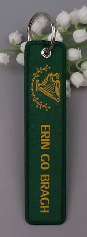 Pinstant Erin go Bragh Braugh Ireland Forever Eire Irish Pride Love Saint Patrick's Battalion Flag Mexican American War Keychain Key Tag Chain Fob Ring in Kuwait
