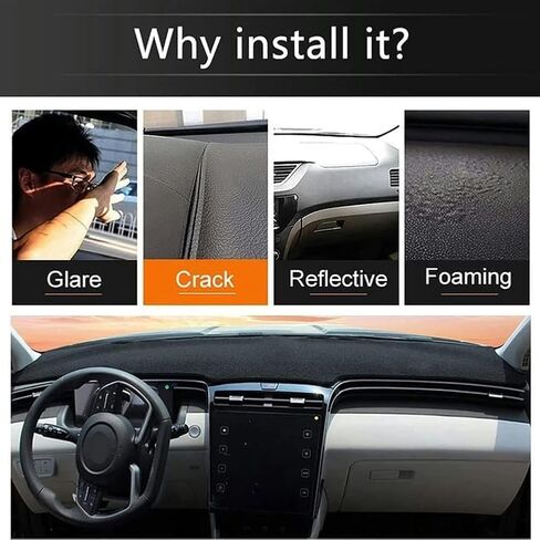 Anti-Slip Mat Dashboard Cover Pad Interior Mat for Chrysler 300 300C 2011-2022 Black Dash Mat Dashboard Cover in Saudi Arabia