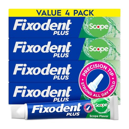 Fixodent Plus Scope Secure Denture Adhesive 2.0oz (Pack of 4) eComm in Kuwait