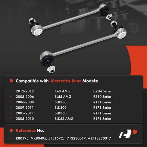 A-Premium 2 x Front Sway Bar Links Stabilizer Bar Links, Compatible with Mercedes-Benz C63 AMG 2012, SL55 AMG 2005-2006, SLK280 2006-2008, SLK300 2009-2011, SLK350 2005-2011, SLK55 AMG 2005-2010 in Saudi Arabia