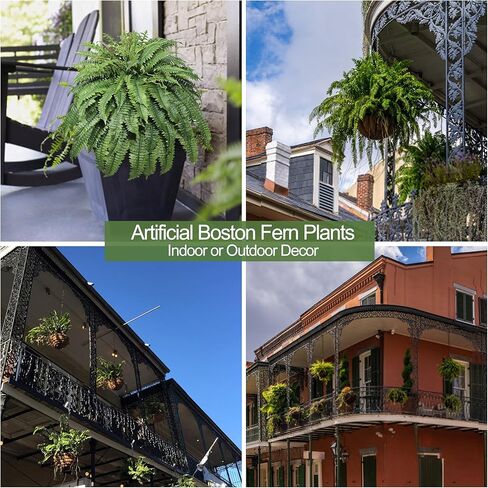 Large Artificial Fern for Outdoors, 100 Branches Fake Ferns Artificial Plants, Large Faux Ferns Outdoor Plants, Suitable for Planter Garden Porch Living Room Decor in Saudi Arabia