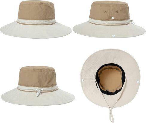 TOP-EX UPF 50 Waterproof Sun Hats for Men & Women with Wide Brim, UV Protection Safari Hat Chin Strap, Breathable for Outdoor in Saudi Arabia