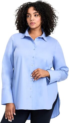 Avenue Women's Plus Size Stella Classic Button Up Shirt in Saudi Arabia